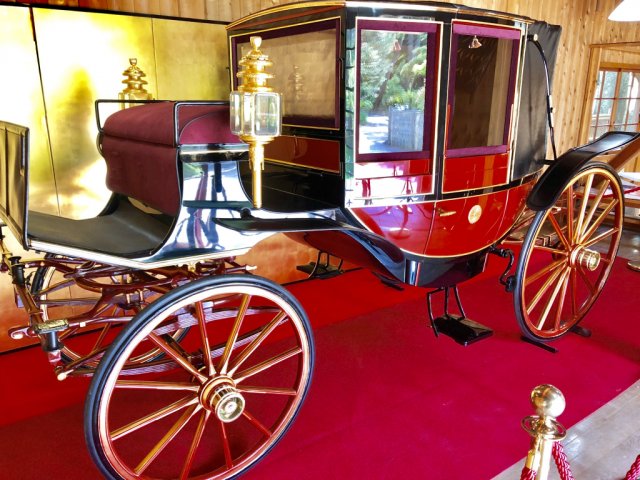 静岡DC記念 沼津御用邸記念公園で、宮内庁所蔵の馬車を展示しています
