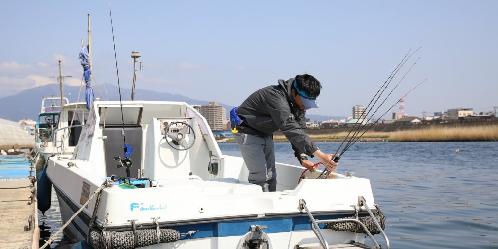 船の準備をしている杉山さん