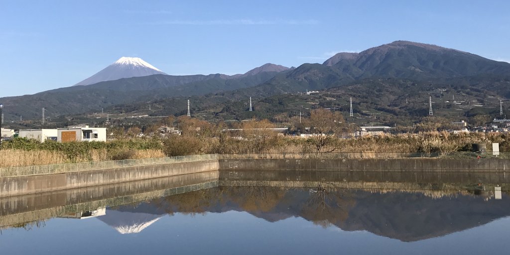 逆さ富士も見えました